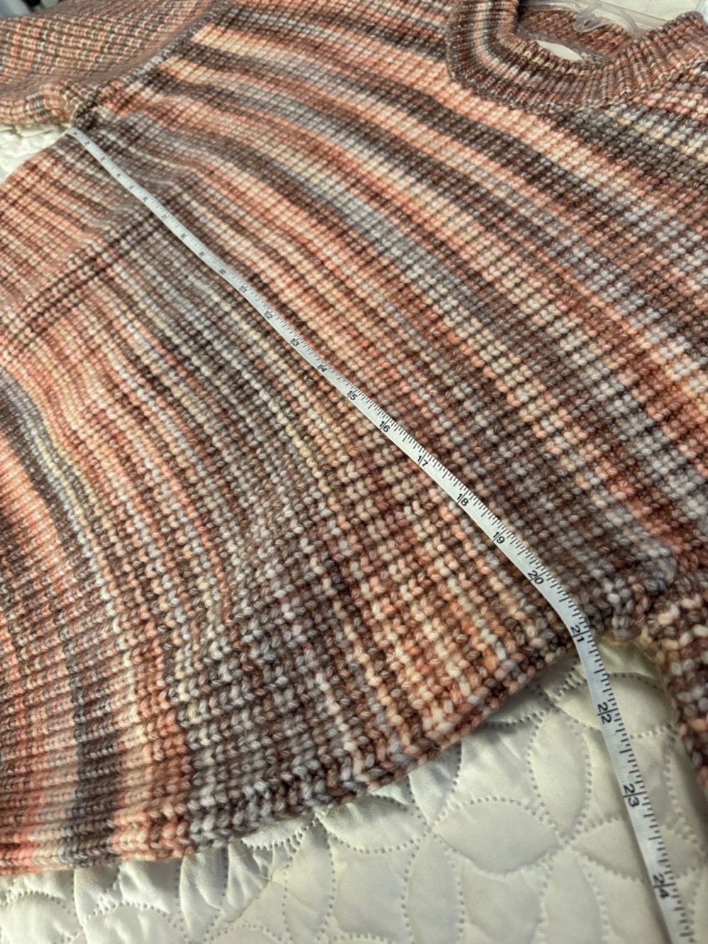 Altar'd State Striped Crewneck Sweater in Pink and Brown Size Med EUC - Picture 5 of 8